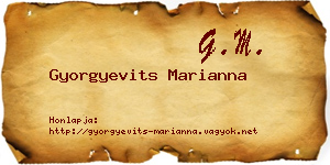 Gyorgyevits Marianna névjegykártya